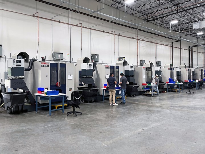 Rows of CNC machines