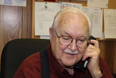 James Cupples, owner and president of Cupples' J&J Co., talks on the phone. 