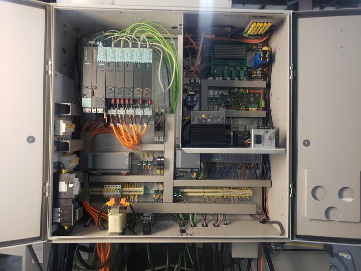 A look at the back of one of Beaumont Machine’s fast-hole EDM drilling systems reveals an array of wires and panels typical of a dedicated, comprehensively designed machine tool. 