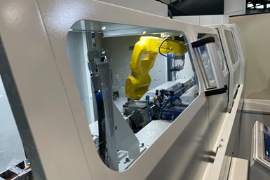 This Unisig deep-hole drilling machine features integrated robotic handling