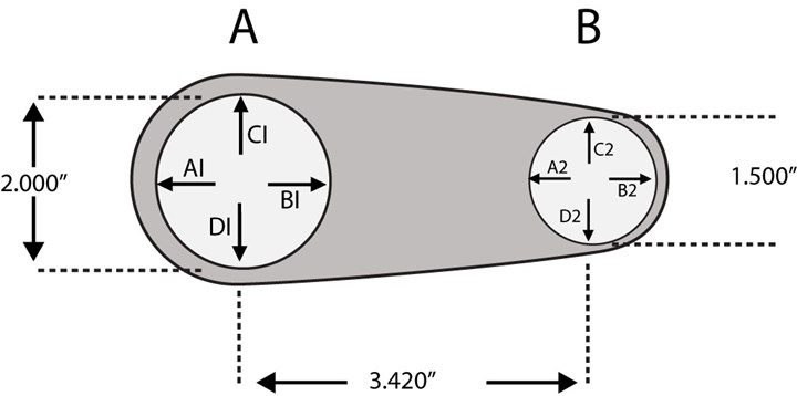 A graph showing bore diameters