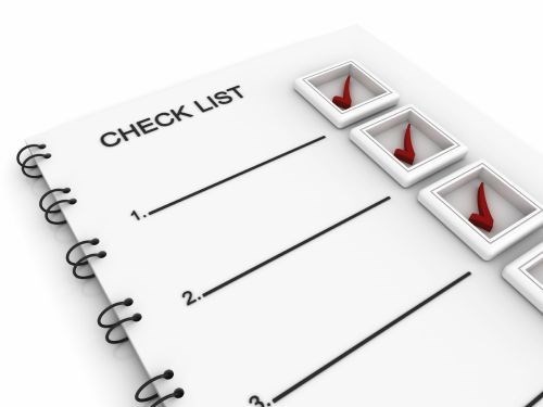 Checklist with checked off boxes
