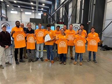 The University of Tennessee team with its final part at the SEC Machining Competition