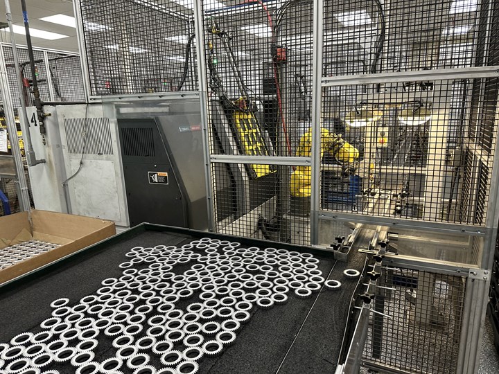 robot tended cam gear machining cell 