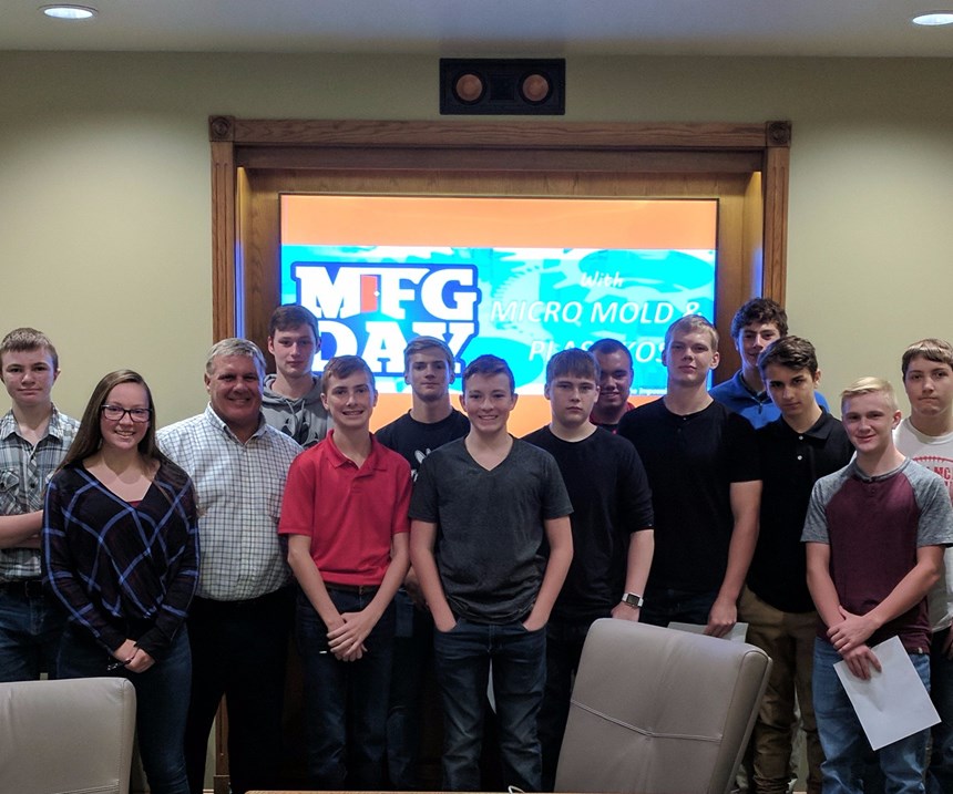 Freshmen and sophomore high school students toured Micro Mold and Plastikos in Erie, Pennsylvania in honor of MFG Day.