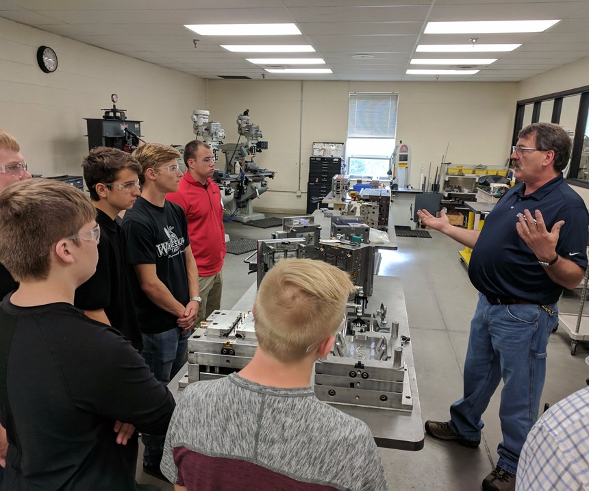 High School students learn about moldmaking at Micro Mold in Erie, Pennsylvania, on MFG Day 2017.