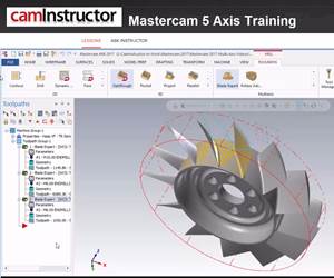 Screenshot of Mastercam five-axis training with CamInstructor