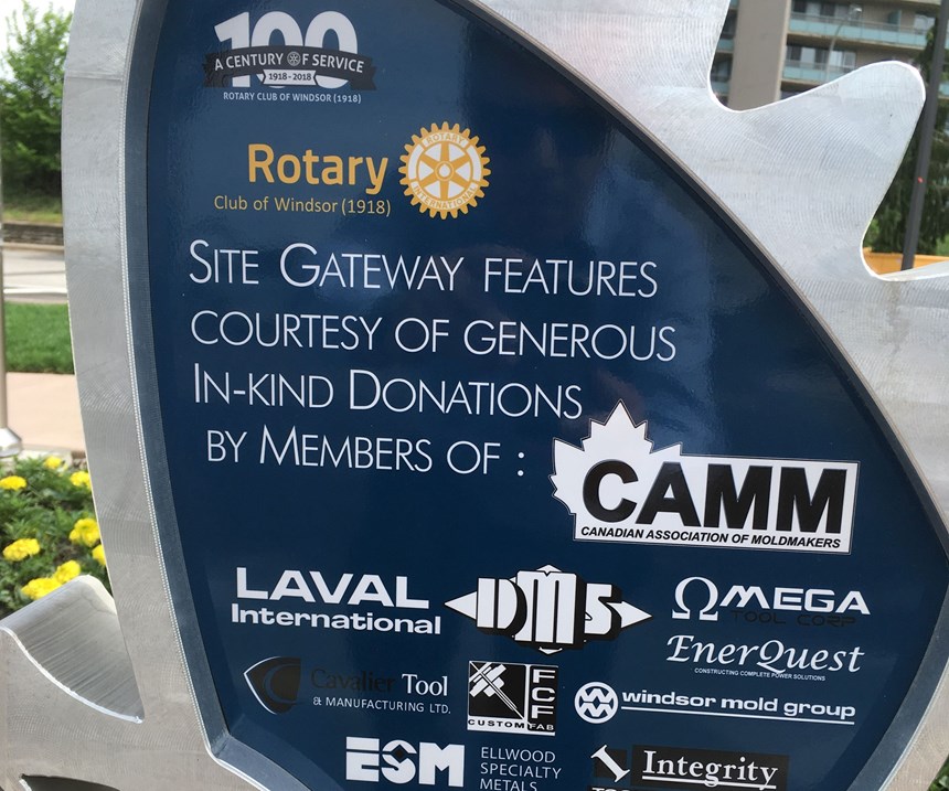 Closeup of CAMM member companies on Rotary signage
