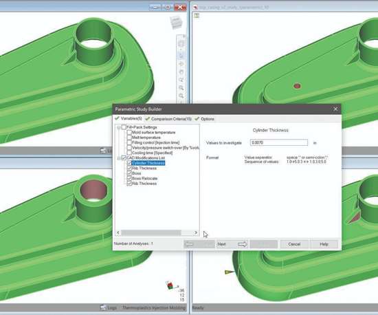 geometry optimization combine with injection molding simulation