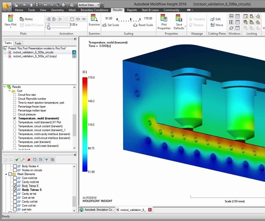 Autodesk Moldflow simulation software screenshot