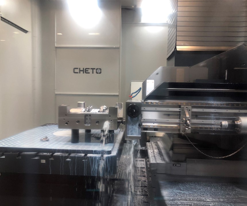 Interior of Cheto IX2000 deep-hold drilling and milling CNC machine