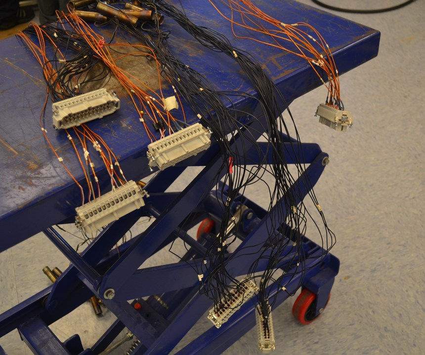 wires on cart