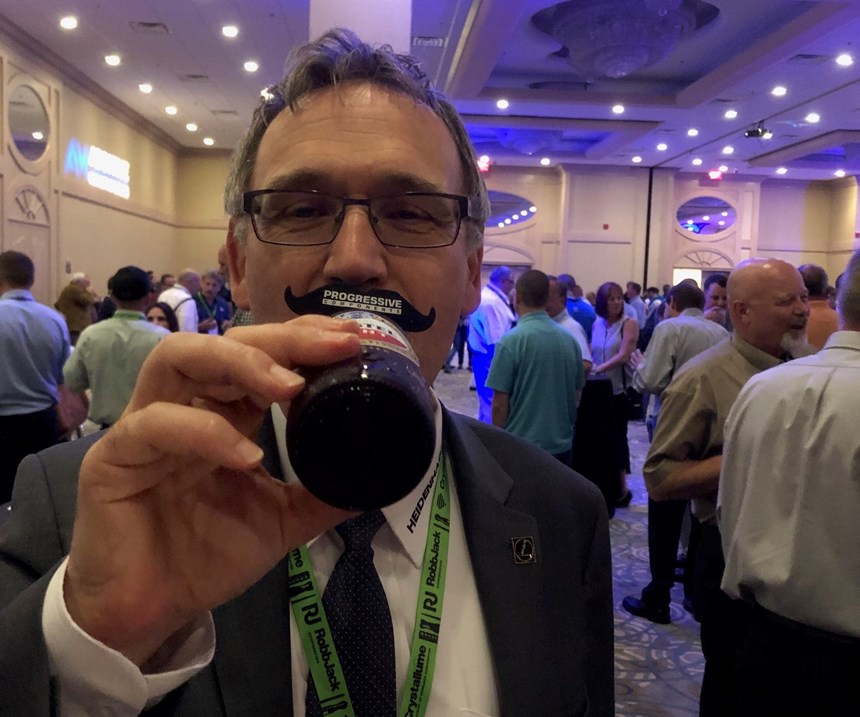 Heidenhain's Gisbert Ledvon at Amerimold 2019 Networking Party