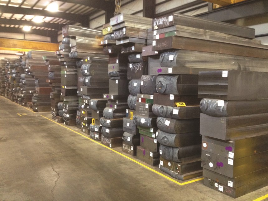 Blocks of steel used for manufacturing molds