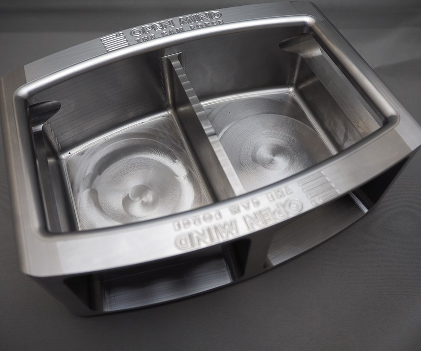 Workpiece used for demonstrating high-precision five-axis machining during five-axis workshop