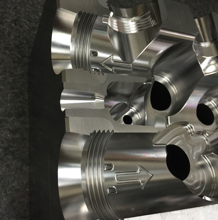 Complex cavity machined using a Hermle C42 at Omega Tool Inc.