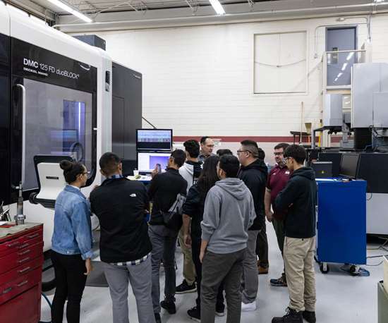 MFG Day 2019 students learning about high-speed machining at A-1 Tool Corp.