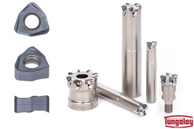 High-Feed Milling Cutter Contains Six Cutting Edge Inserts for Productive Ramp Down Operations