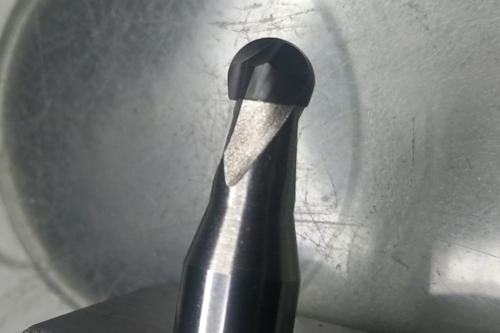 PCD helical ballnose cutting tool.