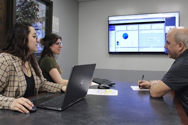 Dynamic Tool Corp. employees attend an online quality management systems tutorial session.