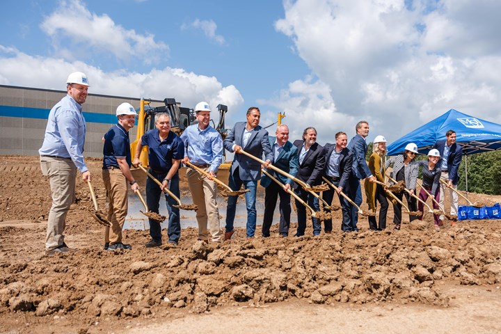 MGS company breaks ground with shovels.