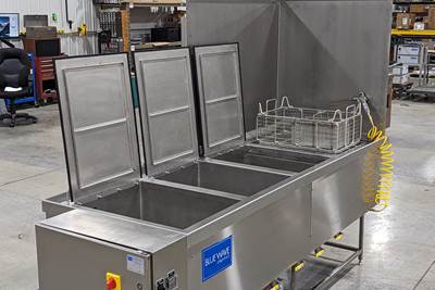 Blow-Off Station Adds to Ultrasonic Cleaning Effectiveness