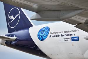 Lufthansa y BASF lanzan tecnología de superficie que imita la piel del tiburón