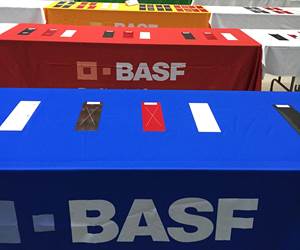 BASF lines up paint panel samples for review before receiving GM Global Refinish Approval. 