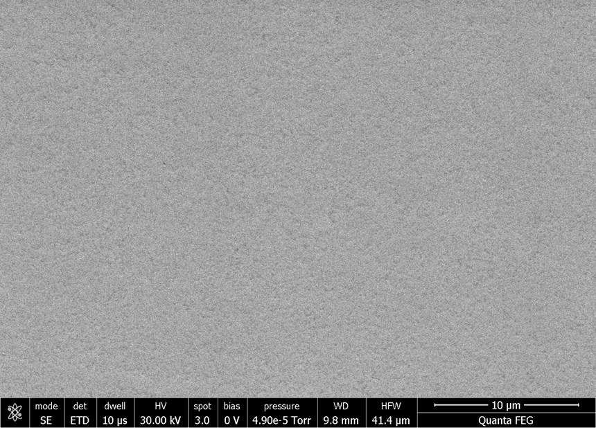 electron micrograph of scribed panel taken after plating