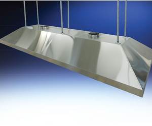 Hemco canopy hood for capturing finishing exhaust fumes