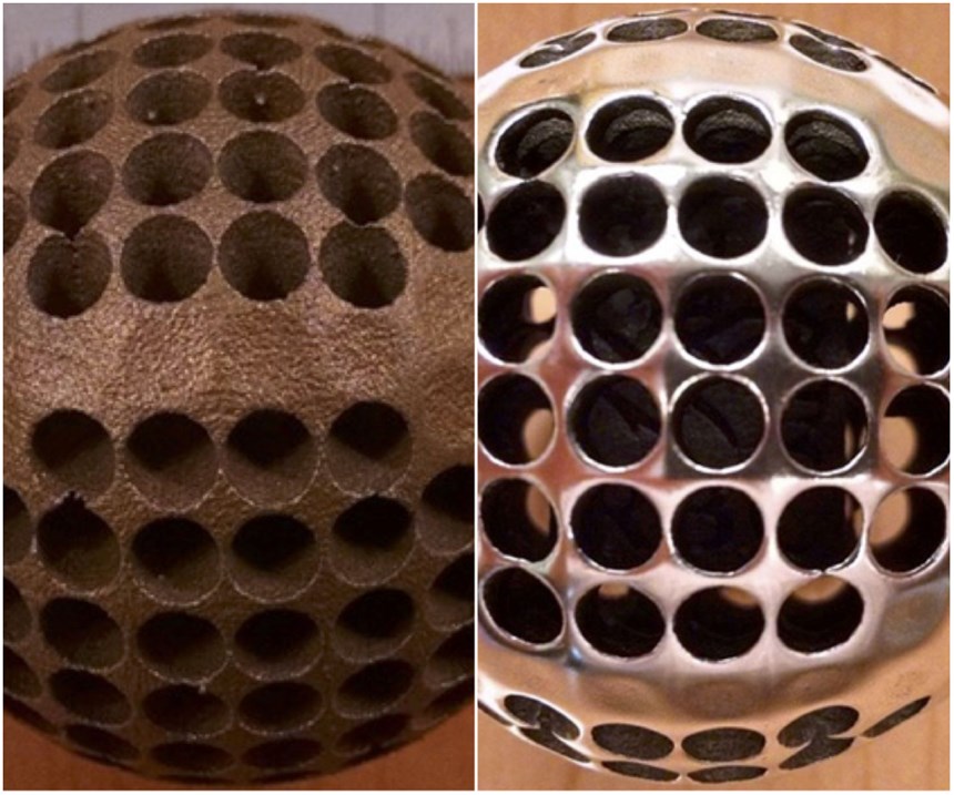 centrifugal iso-finishing on 3D-printed metal component