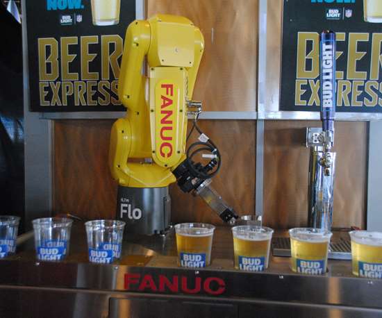 robot pouring beer