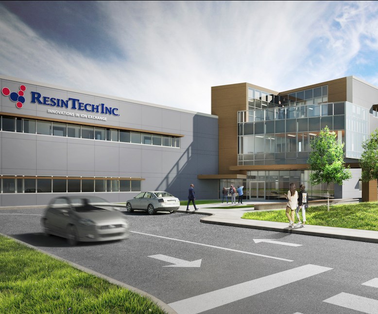 Artist's rendering of the future ResinTech Global Headquarters and Cation Resin production plant.