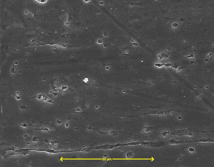 Figure 1 - Dynaprep PFL pretreated aluminum SEM (SE) image, 20 keV, 1000x