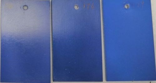 Figure 10 – Samples of glossy and matte blue samples.
