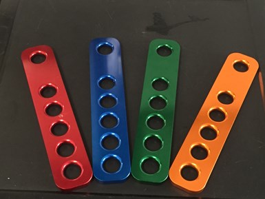 bright dip anodized parts