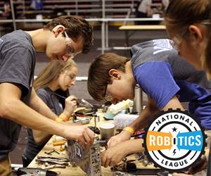 Students participating in the National Robotics League