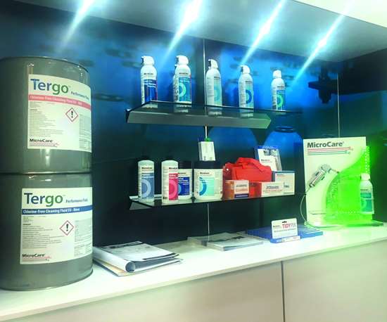 MicroCare display at the show--Tergo cleaning fluid