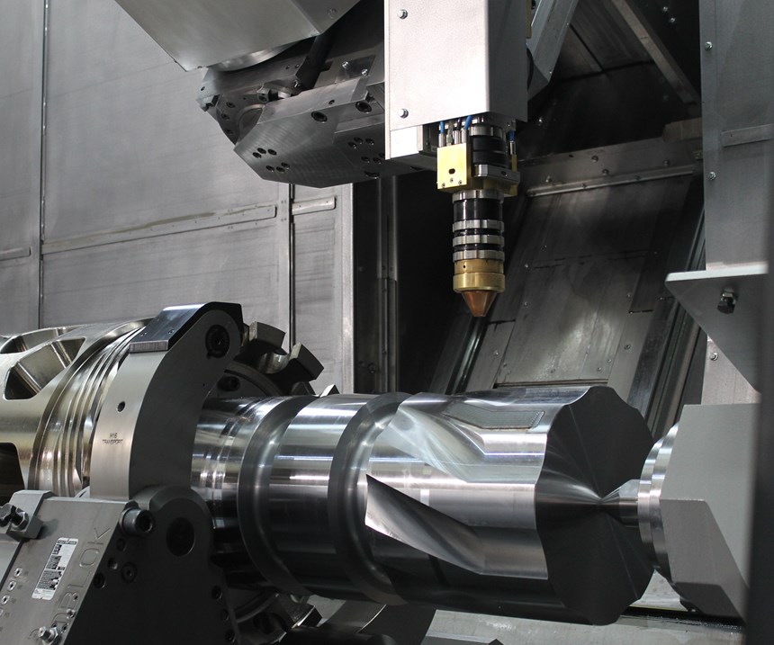 Hybrid mill-turn machine with a diode laser