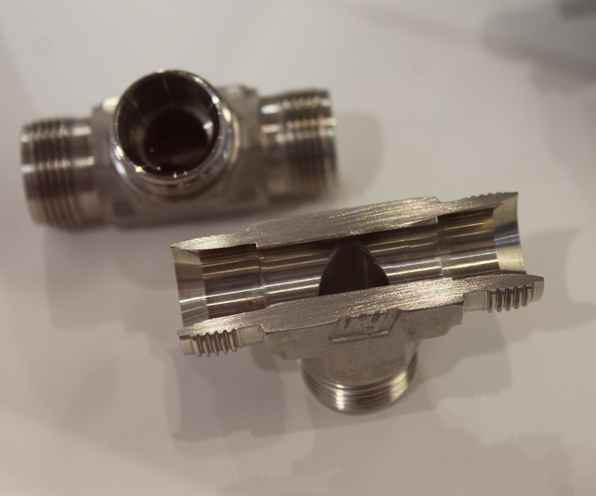 the COFA-X deburring tool removes burrs from interior uneven bore edges