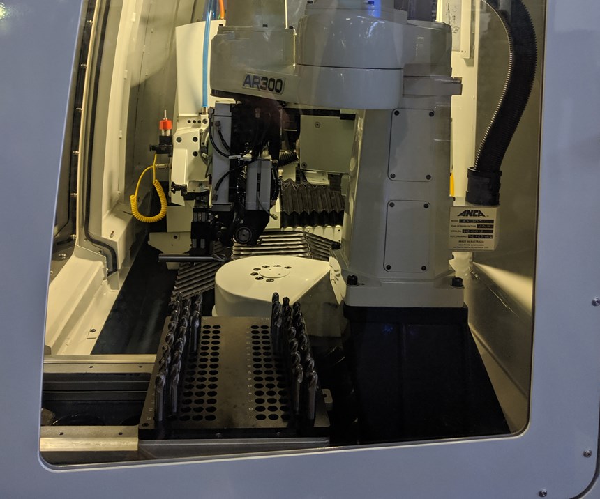 ANCA AR300 automation system in an FX5 grinding machine