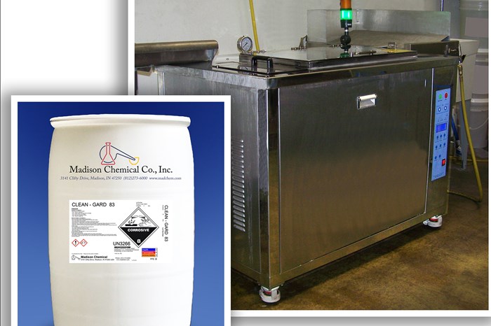 Madison Chemical's Clean-Gard 83 alkaline detergent can be used for ultrasonic cleaning, grease removal and rust prevention. 