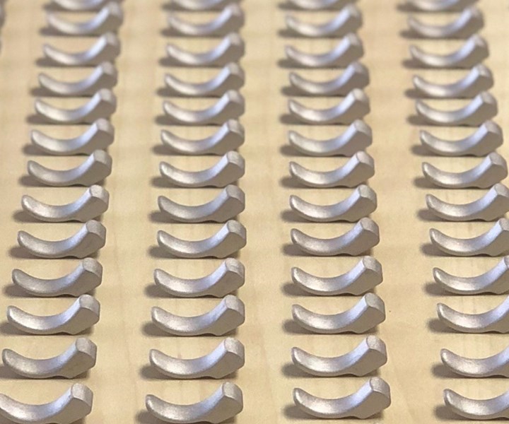 Series of small, metal, 3D-printed parts