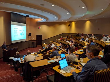 auditorium with seated attendees