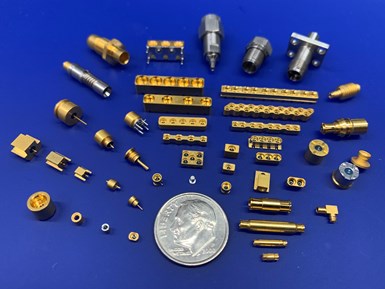 Rosenberger N.A. produces parts such as these miniature microwave connectors used on advance radar equipment, most of which are glass-sealed. 