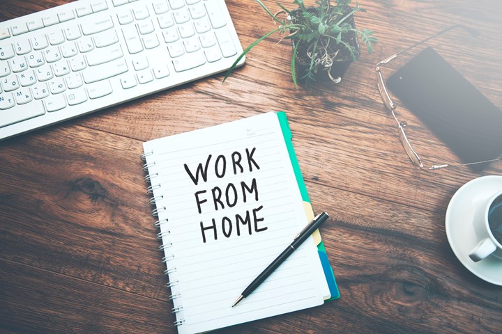 work from home notepad laying on desk