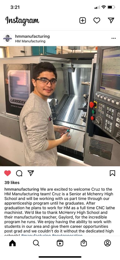 HM Manufacturing Instagram post