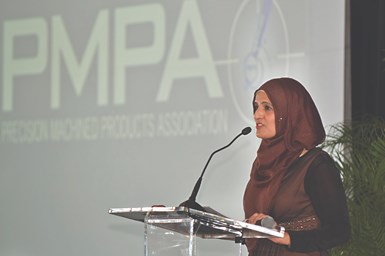 Aneesa Muthana addresses the attendees at the PMPA Annual Meeting.