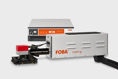FOBA V.0071-gr 7-W laser marking system is classified laser protection class 4 and must be equipped with a housing or integrated into a marking unit. Photo Credit: FOBA Laser