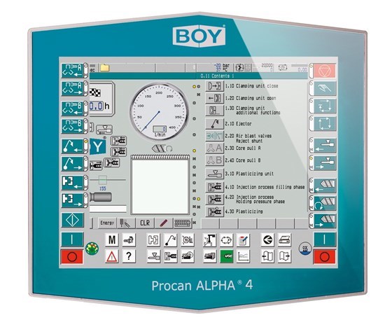 El nuevo controlador para las máquinas de Boy, Procan Alpha 4, está equipos para Industria 4.0 y puede programar los nuevos robots de l marca.